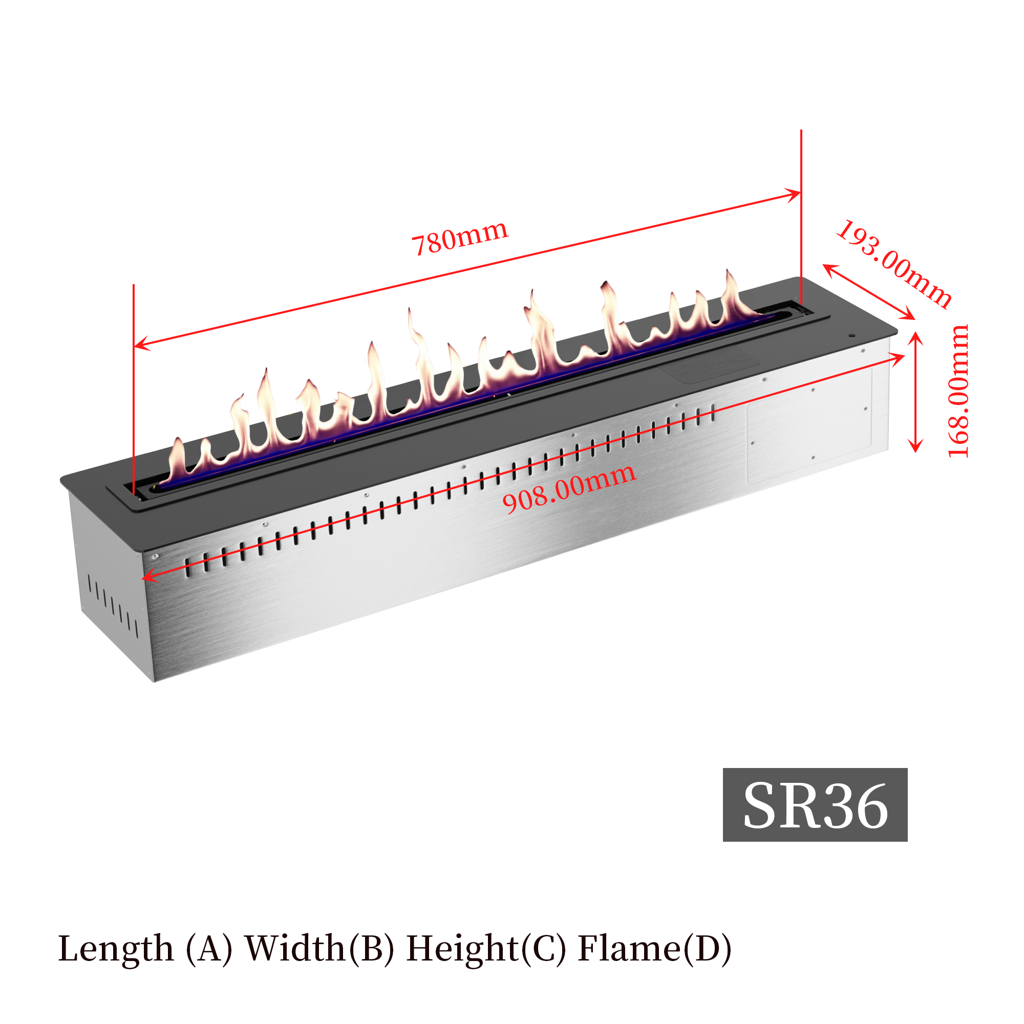 36-Inch Smart Ethanol Fireplace | Ventless Bio-Ethanol Burner Insert with Wi-Fi App & Voice Control