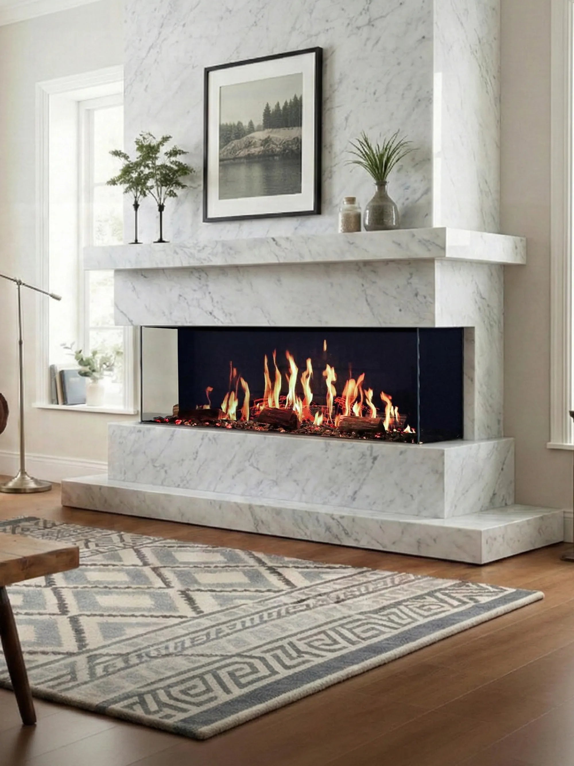 FlameLine TS Series 3-Sided LCD Electric Fireplace