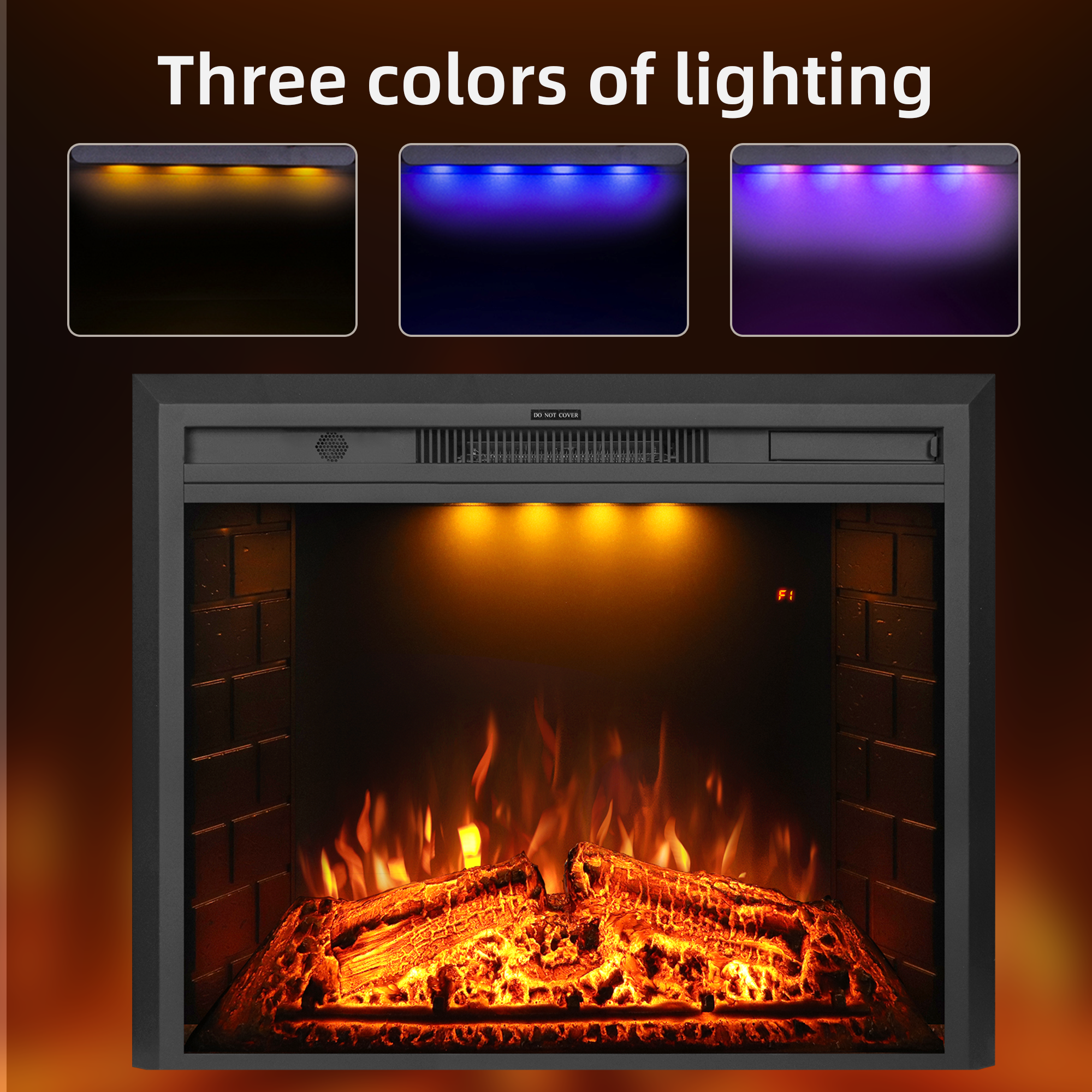 23 Inch Recessed Electric Fireplace Insert