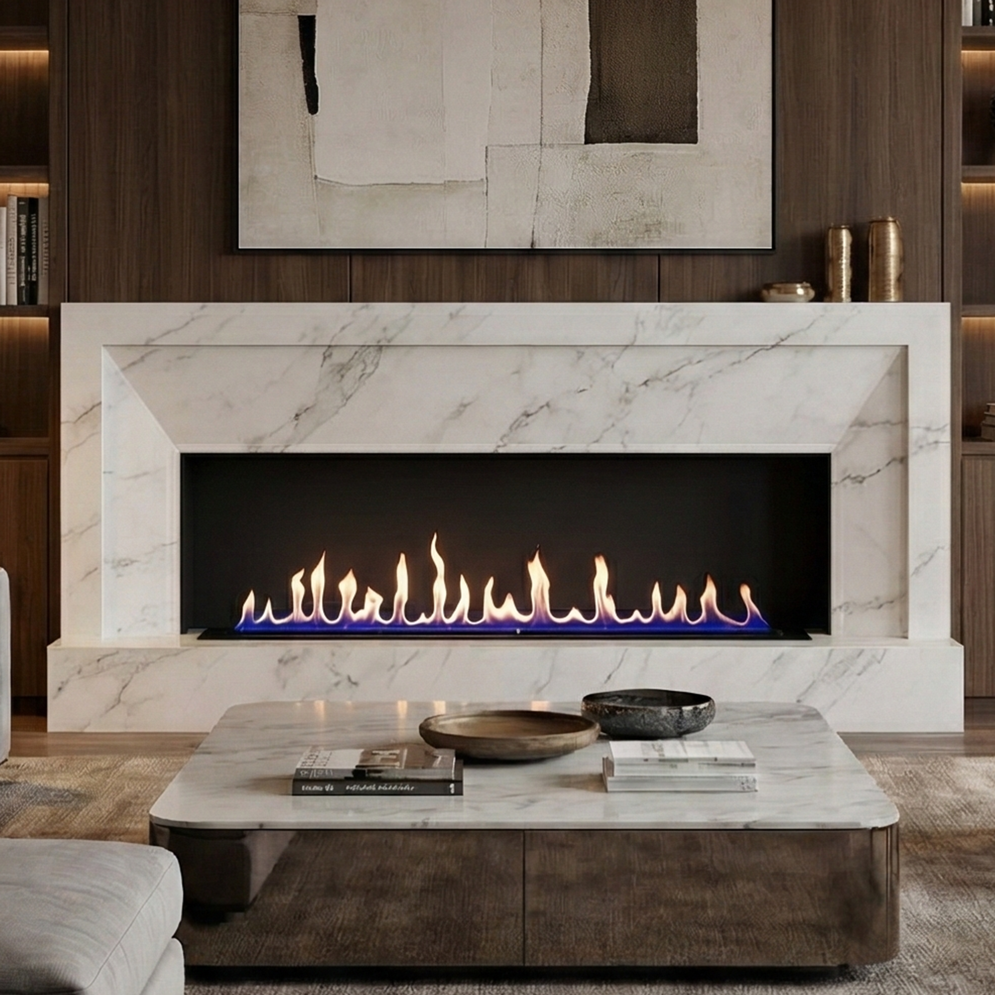 48-Inch Smart Ethanol Fireplace | Ventless Bio-Ethanol Burner Insert (DR48FP-SF)