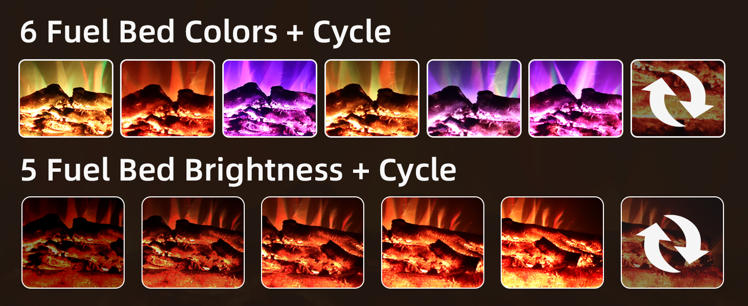 TL 23" Freestanding Electric Fireplace Log Set - Realistic Flame - Detail 3