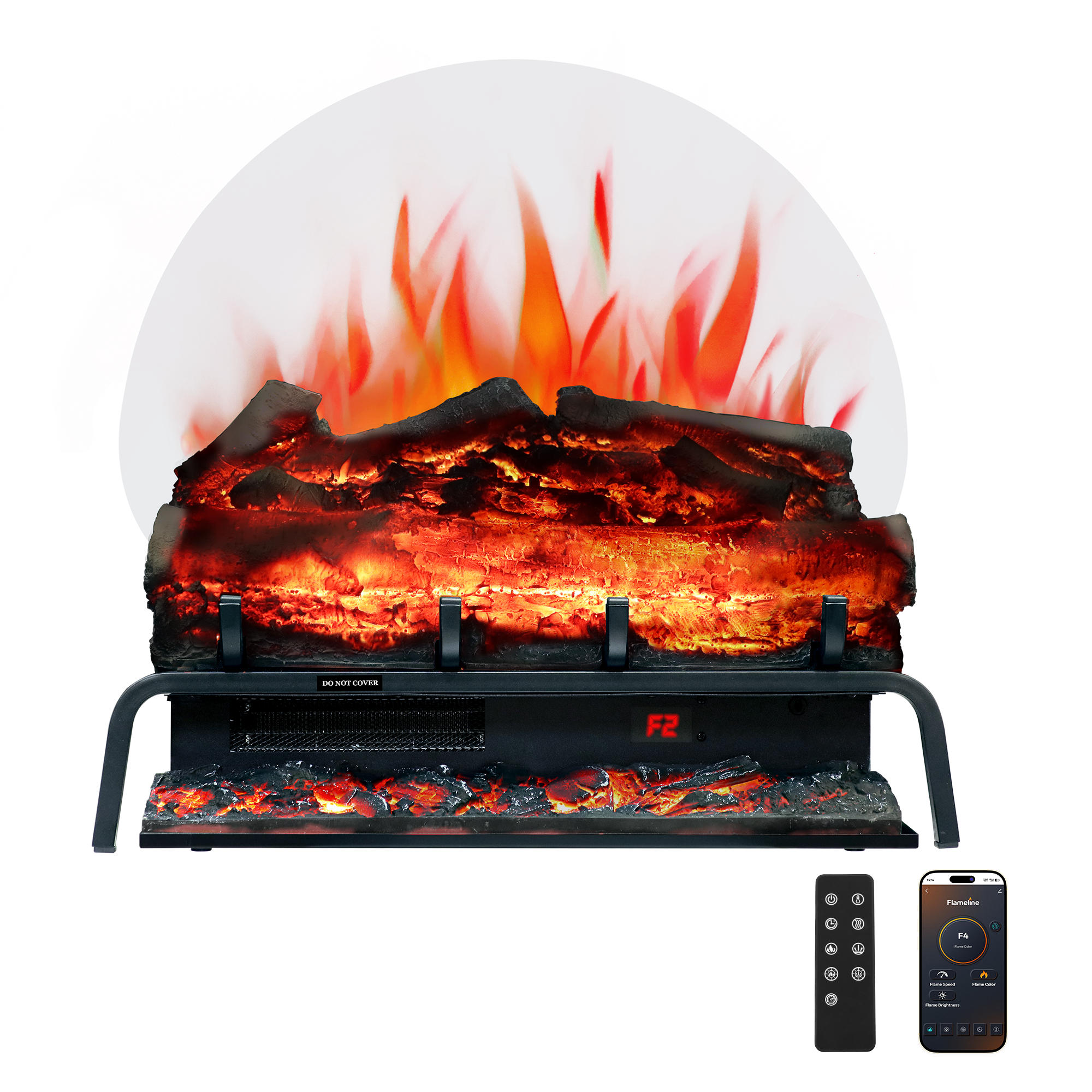 TL 23" Freestanding Electric Fireplace Log Set - Realistic Flame