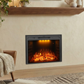 30 Inch Recessed Electric Fireplace Insert Faux Brick Design With Remote