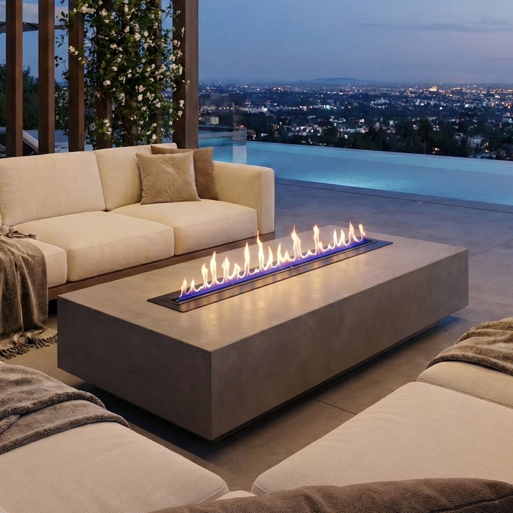 60-Inch Smart Ethanol Fireplace | Ventless Bio-Ethanol Burner Insert (DR60FP-SF)