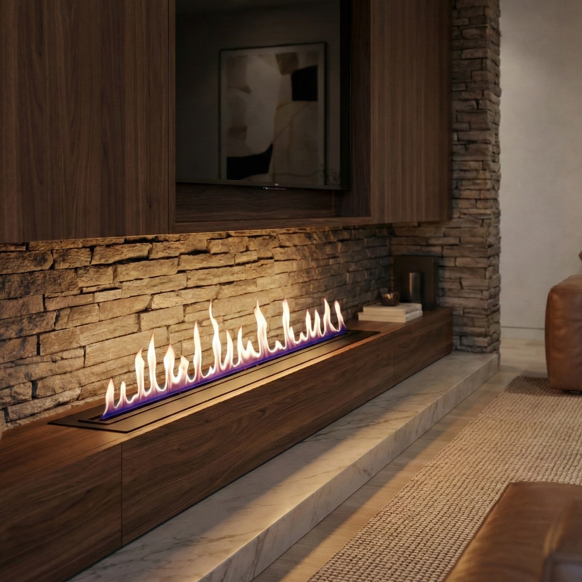 72-Inch Smart Ethanol Fireplace | Ventless Bio-Ethanol Burner Insert (DR72FP-SF)