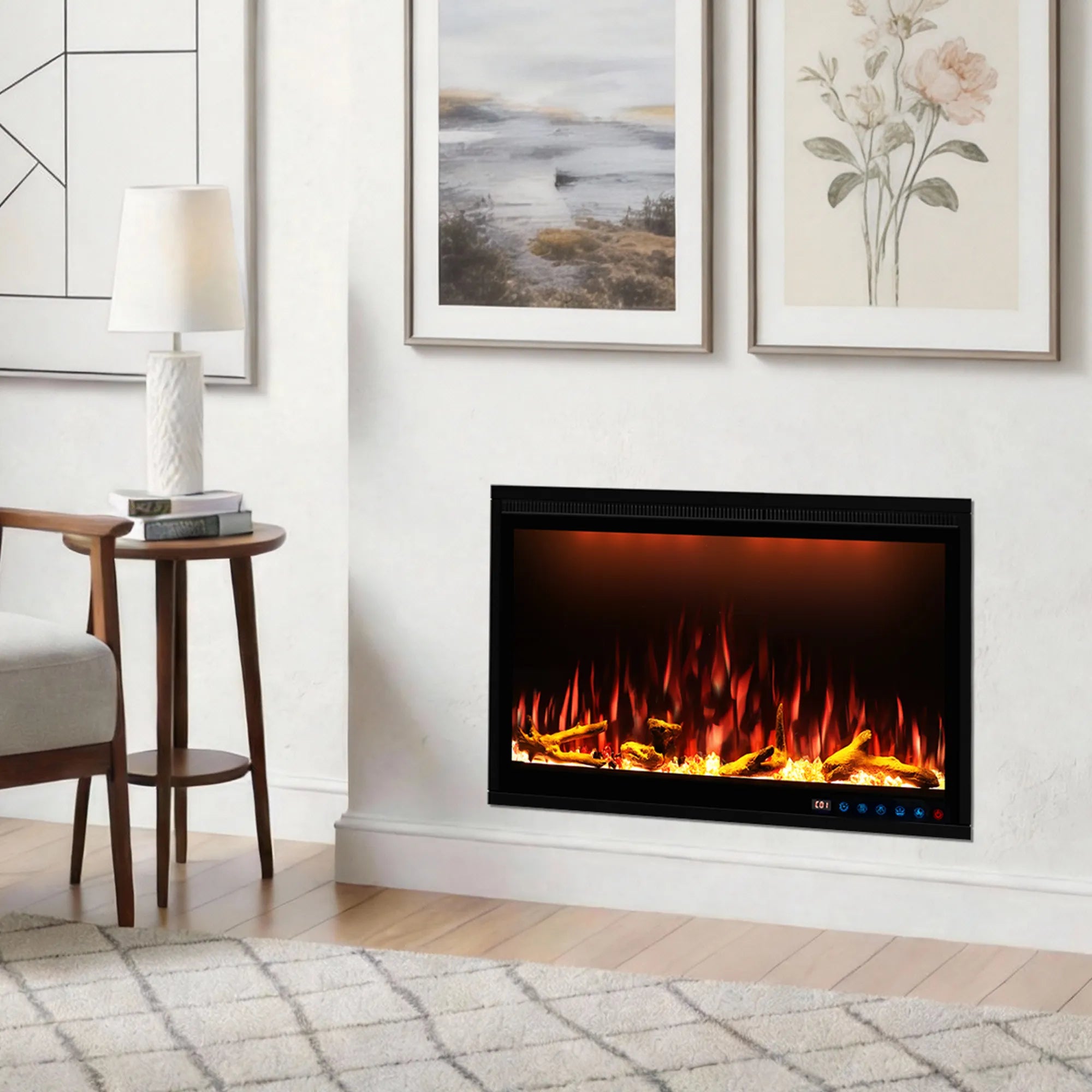 40 Inch Recessed/Wall Mounted Smart Electric Fireplace