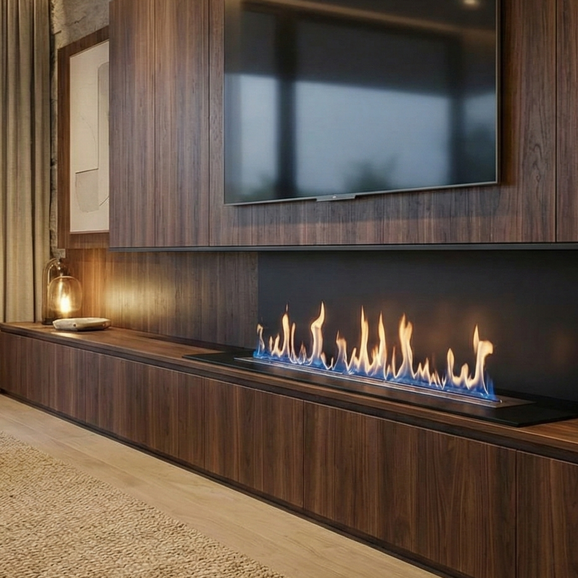 98-Inch Smart Ethanol Fireplace | Ventless Bio-Ethanol Burner Insert (DR98FP-SF)