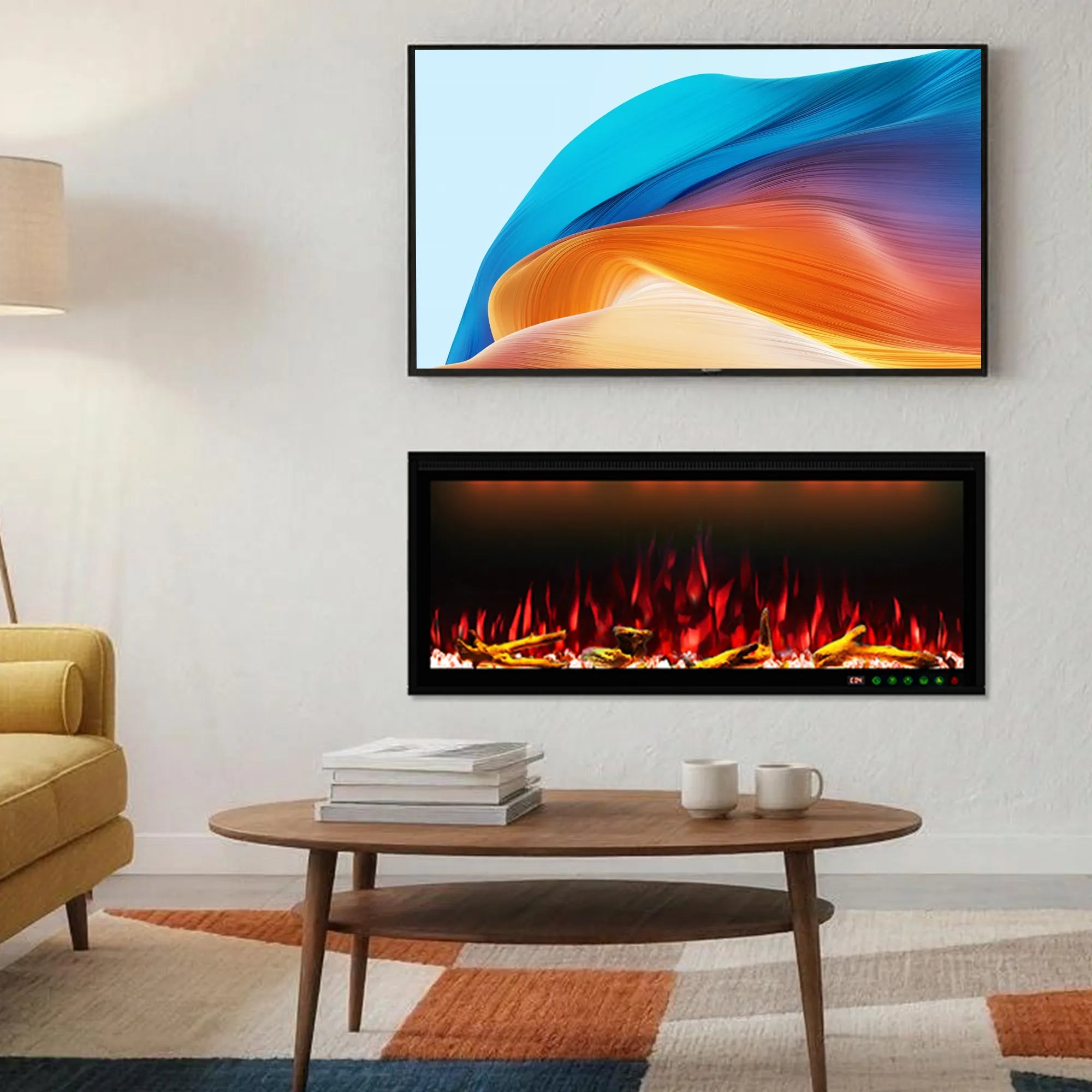 Recessed/Wall Mounted 42 Inch Smart Electric Fireplace