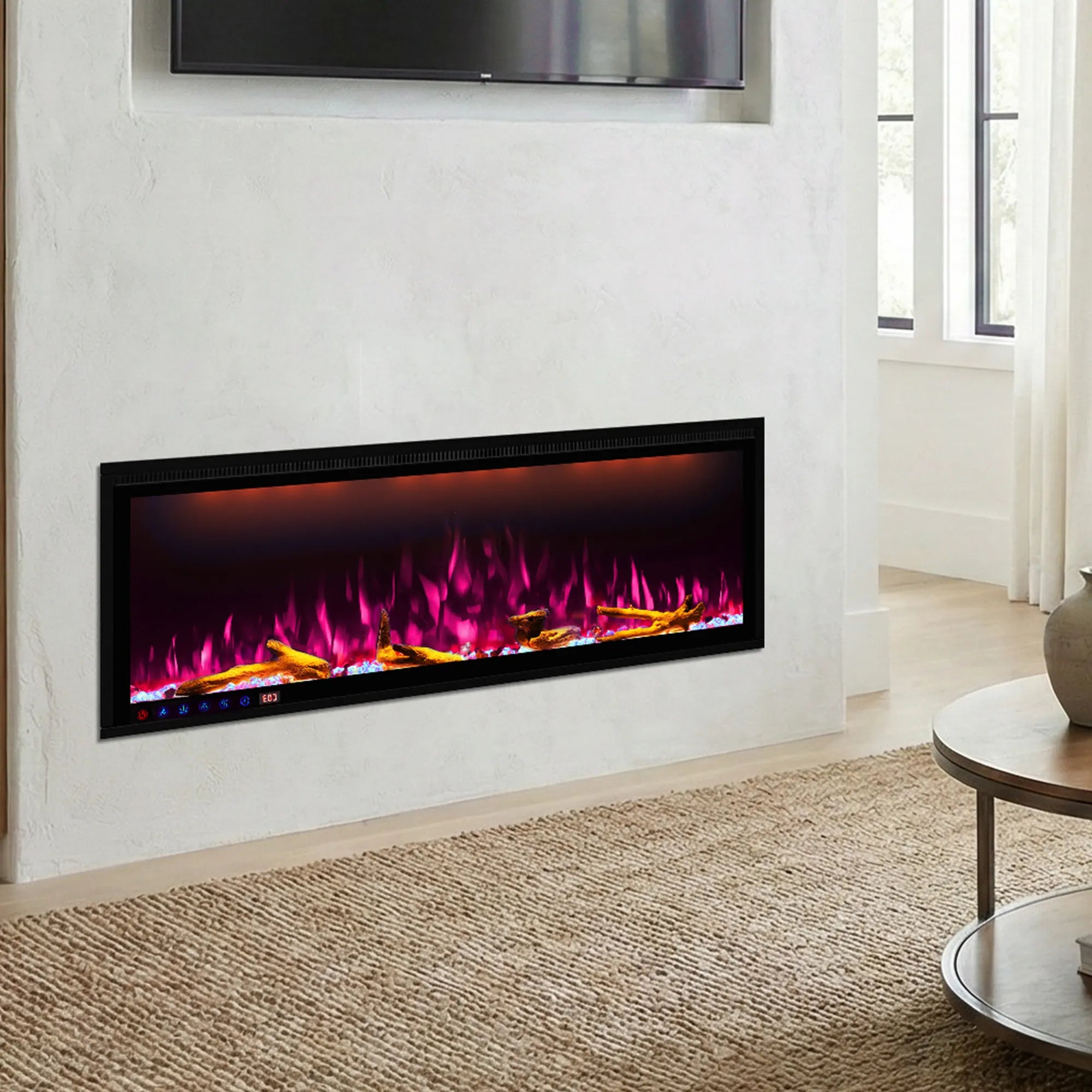 Wall Mounted/Recessed 48 Inch  Smart Electric Fireplace