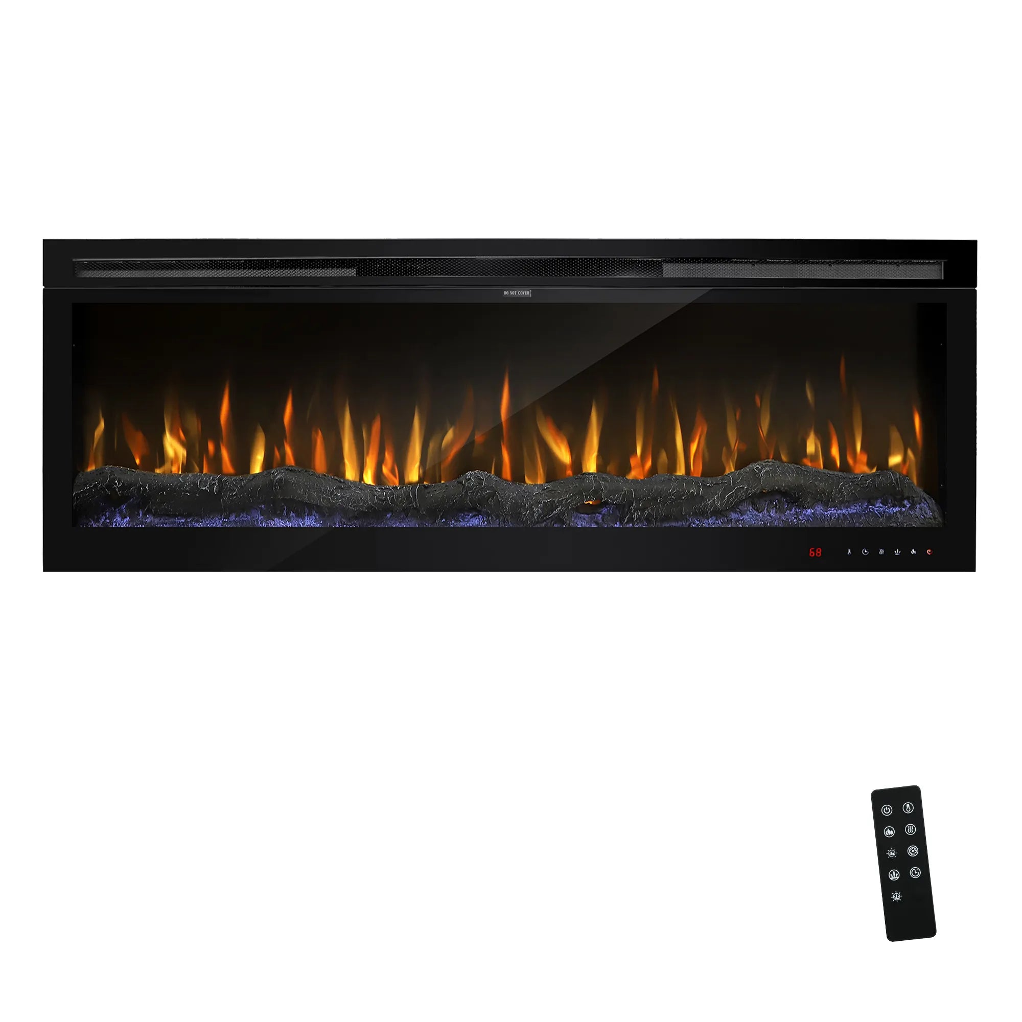 BIZM Linear Electric Fireplace, Built-In Wall Fireplace with Remote Control（副本）