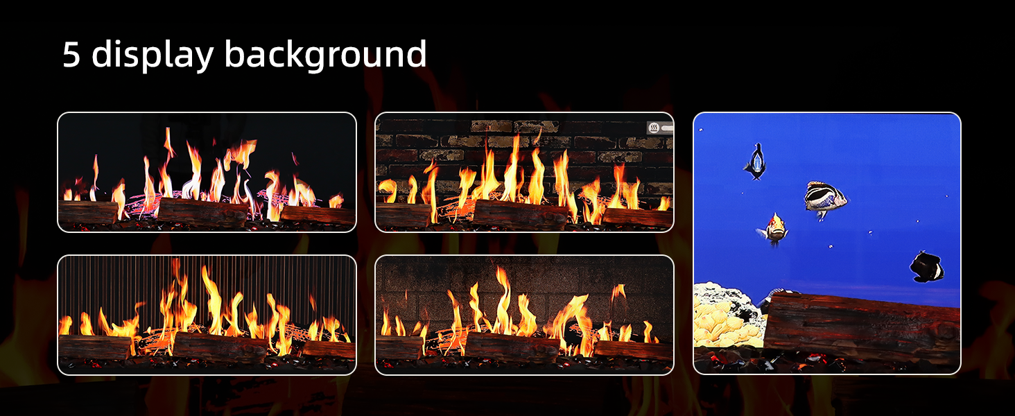 45-Inch Panoramic 3-Sided Recessed Electric Fireplace | Ultra-Realistic LCD Flames - Detail 4