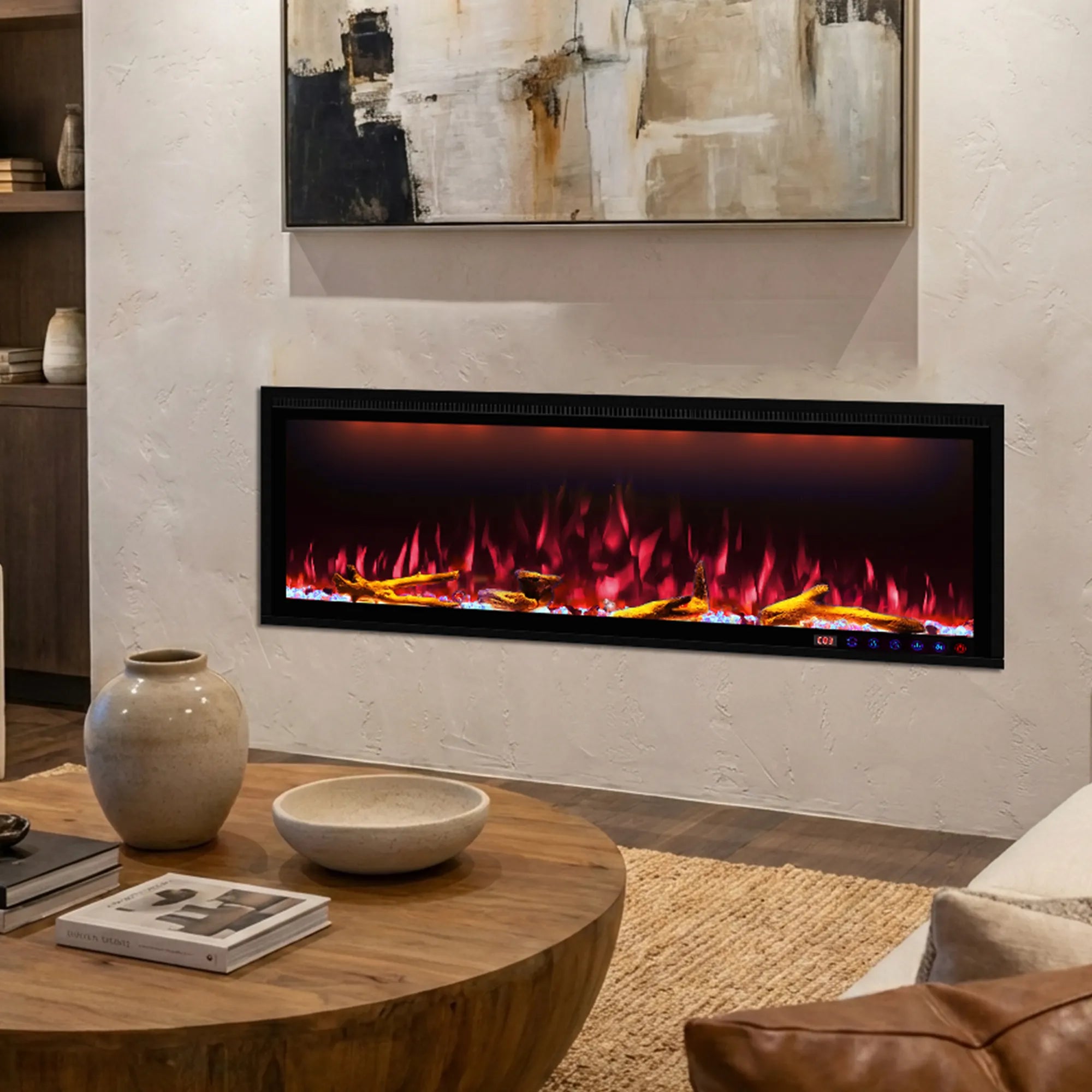 50 Inch Recessed/Wall Mounted Smart Electric Fireplace