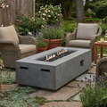 60-Inch Rectangular Outdoor Fire Pit Table, 60,000 BTU Propane Gas Fire Table for Patio & Garden