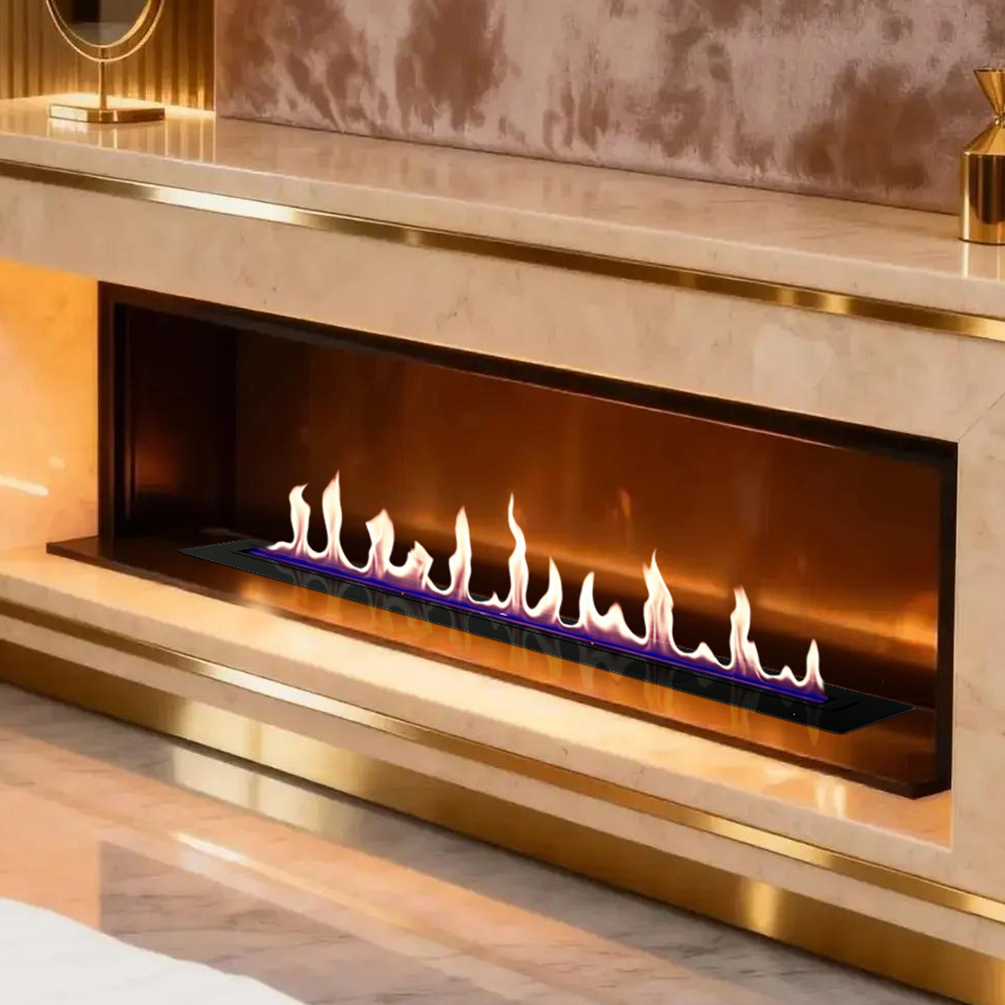 36-Inch Smart Ethanol Fireplace | Ventless Bio-Ethanol Burner Insert with Wi-Fi App & Voice Control