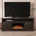 TV Stand with 26 inch Electric Fireplace Glass Door(Crystal)