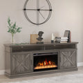 Fireplace TV Stand with 26 inch Electric Fireplace (Crystal)