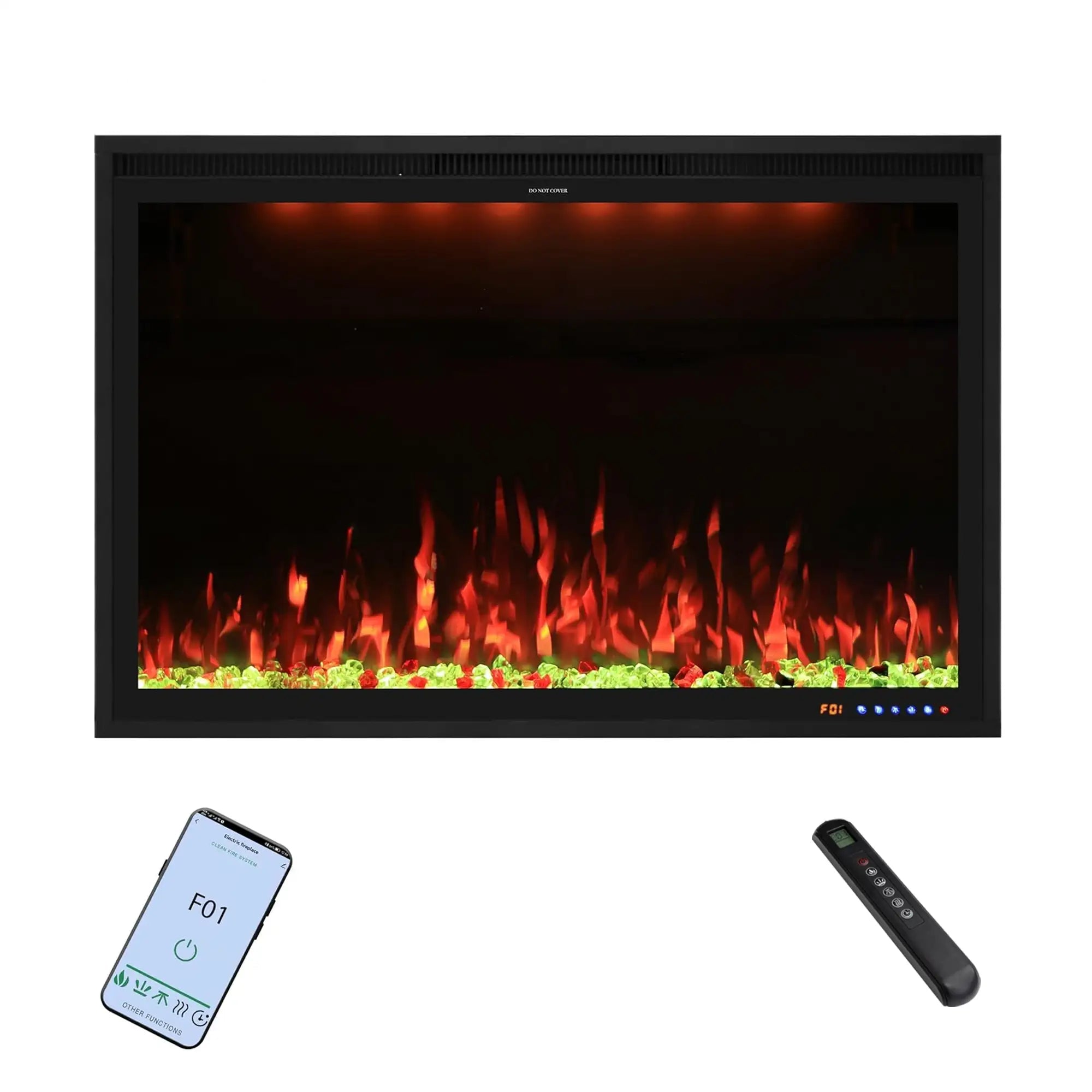 40 Inch Recessed/Wall Mounted Smart Electric Fireplace