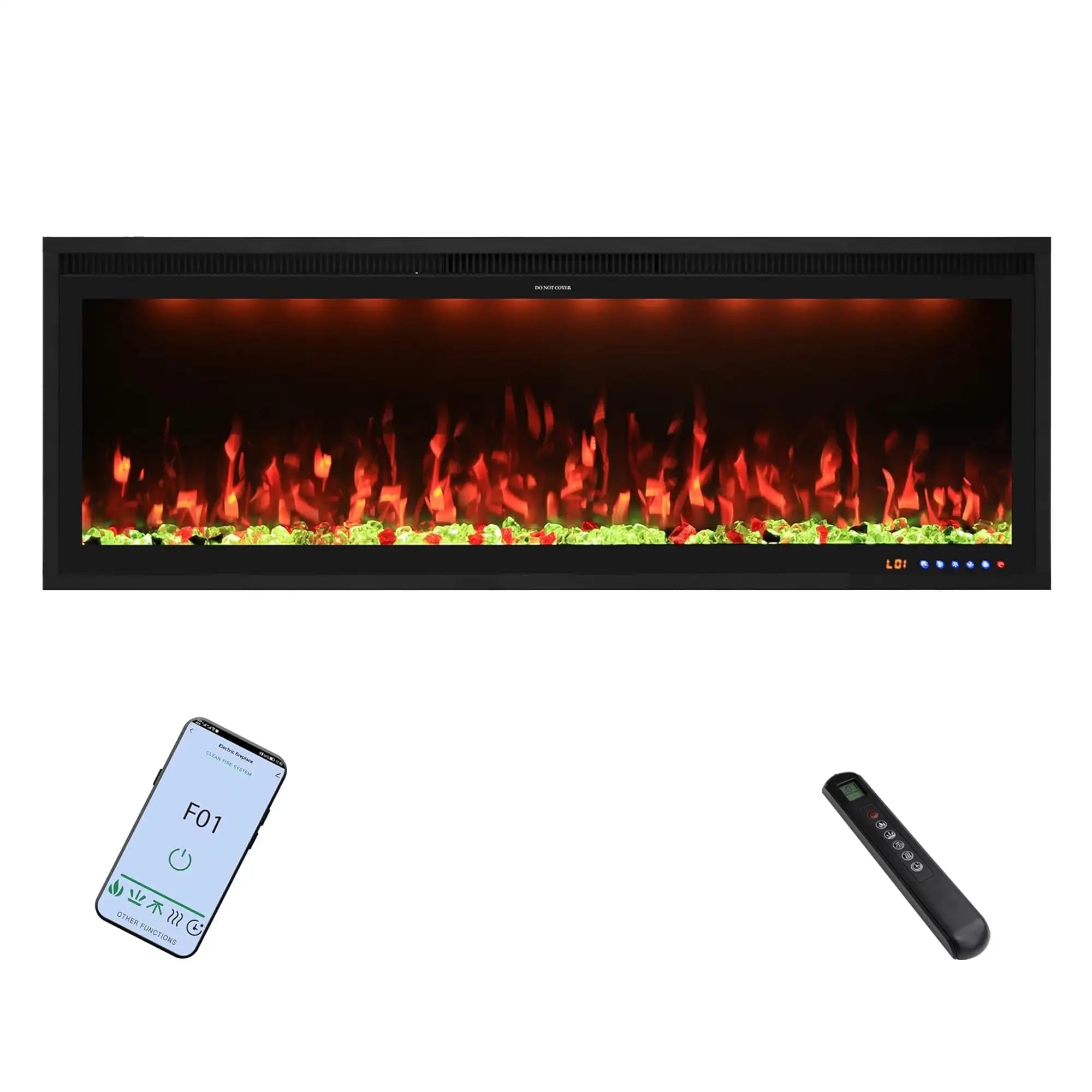 Wall Mounted/Recessed 48 Inch  Smart Electric Fireplace