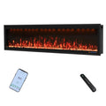Smart Electric Fireplace 74 Inch Recessed/Wall Mounted