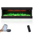 Smart Control 72 Inch Three Sided Elelctric Fireplace with